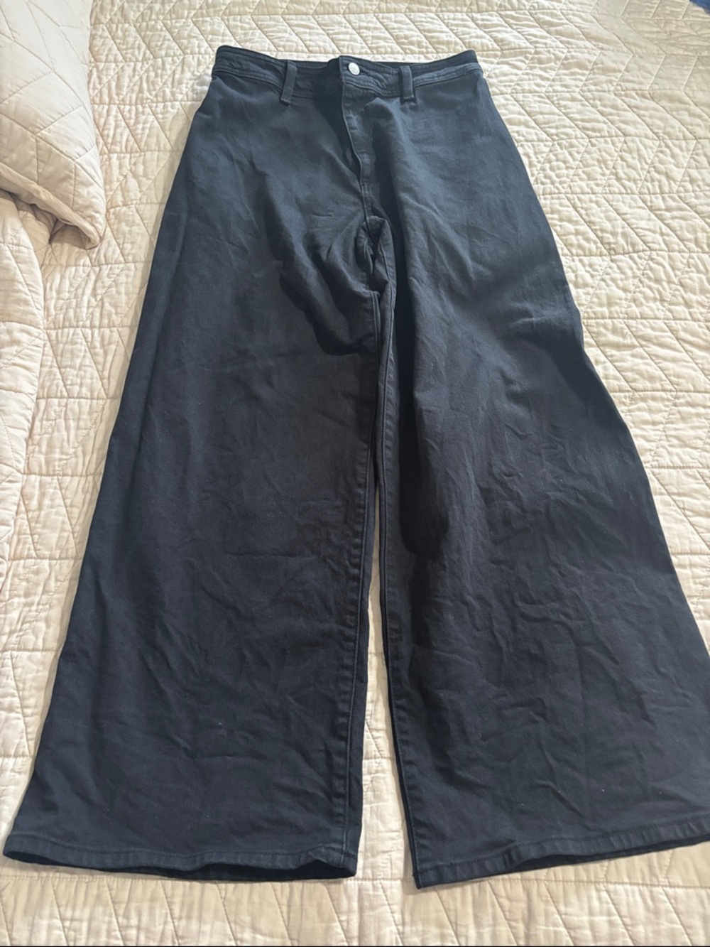 Universal Thread denim Black Wide-Leg Ankle Pants size 8
